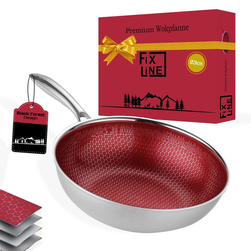 Wok 28cm Rot