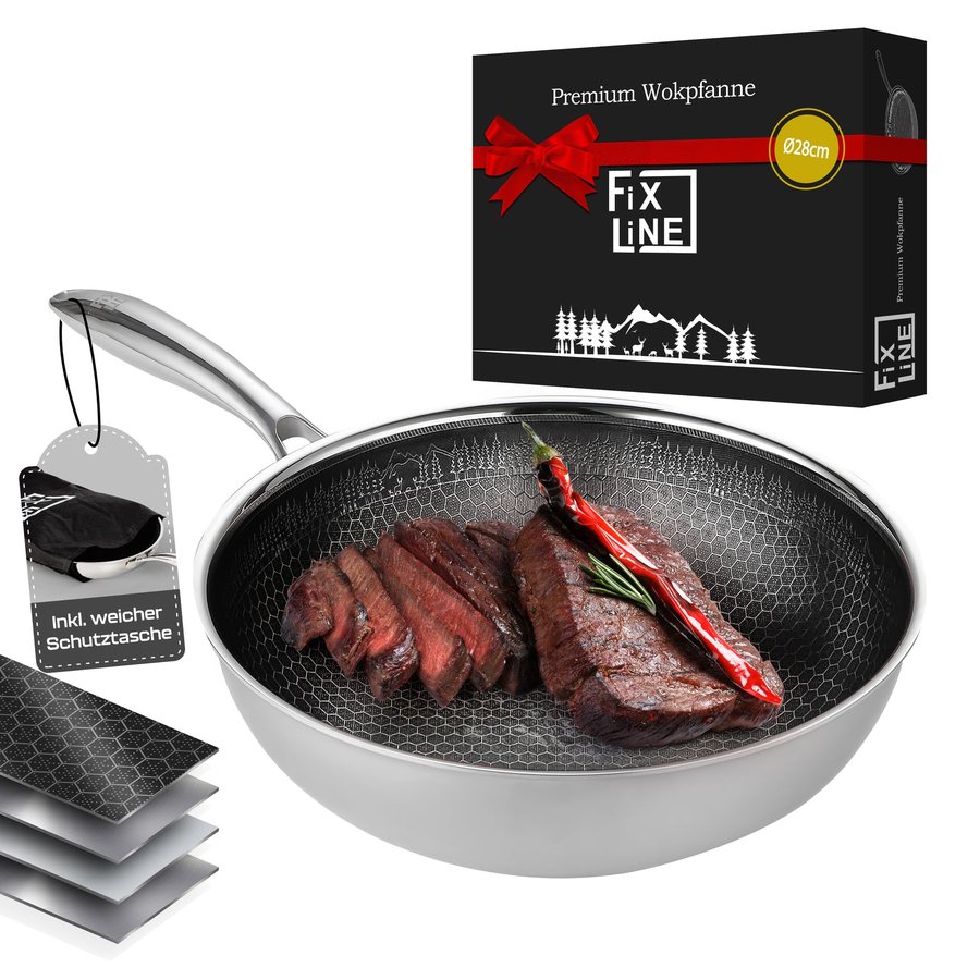 FIXLINE® Black Forest Wok 28cm Schwarz